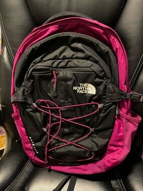 The North Face Black and Magenta Borealis Daypack